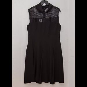 Anne Klein Women’s Black Lace Fit Flare Dress